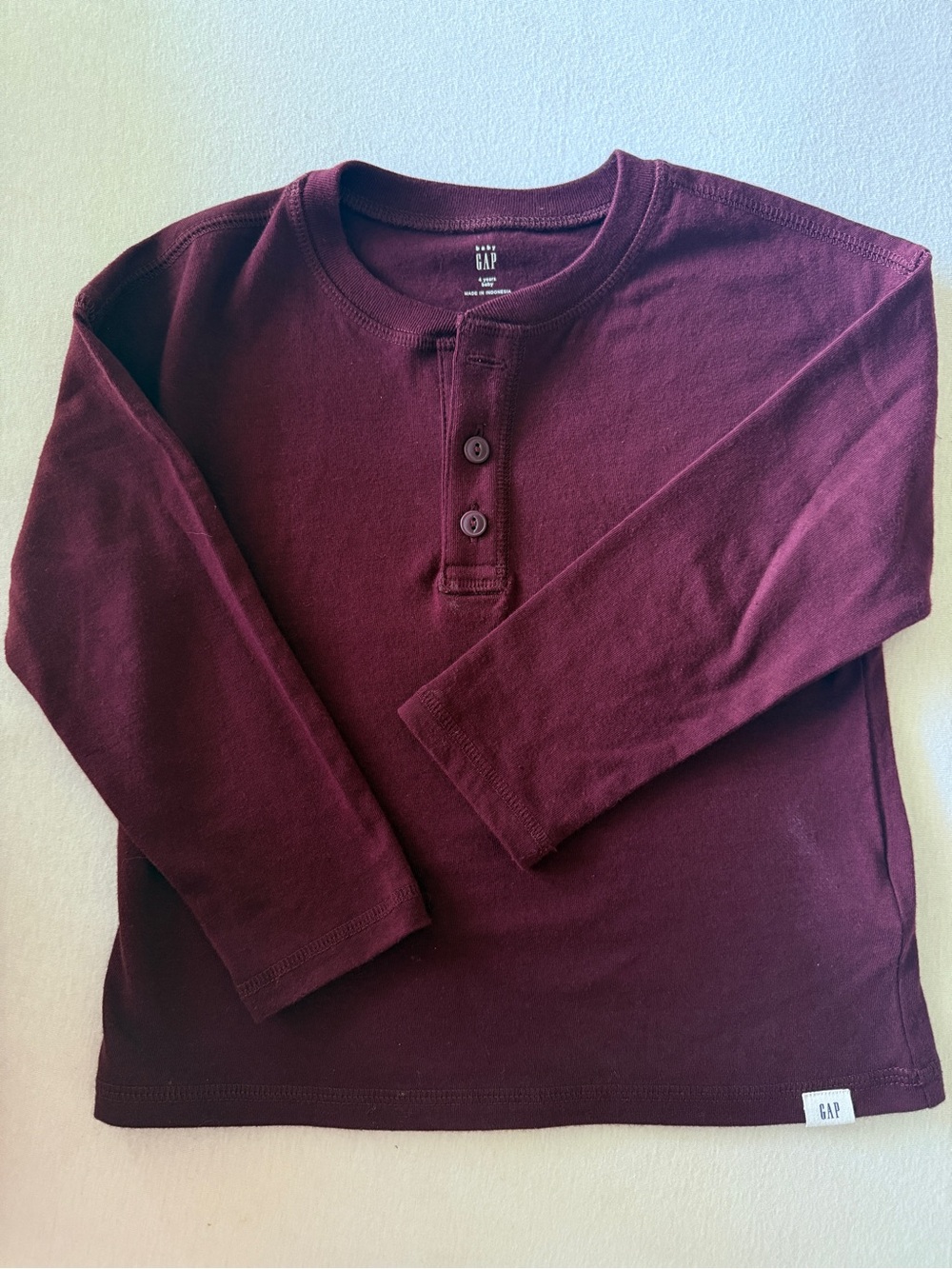 GAP Kids Long-Sleeve Henley Shirt - Burgundy